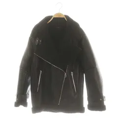 エモダ EMODA シアリングライクバルキーブルゾン ジャケット ライダース F 黒 ブラック /DF ■OSのサムネイル