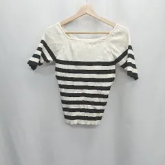 ◇ SNIDEL スナイデル ボーダー柄 半袖 カットソー サイズF アイボリー系 レディース E  【1406050088873】