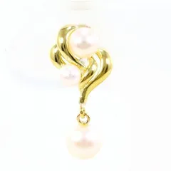 K18YG　イヤリング　clip-on earrings（片耳）　パール　（真珠）　総重量約1.2g