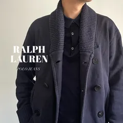 RALPH LAUREN / ニット切り替え　スウェット　ショールカラー　カーディガン　Pコート
