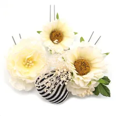 髪飾り 成人式 振袖 浴衣 袴 ３点セット 白 黄色 リボン 結婚式 入学式 入園式 卒園式 卒業式 七五三 753 ブライダル 前撮り 和装 日本製 花 かんざし 人気 フォーマル 花飾り 着物 簪 ホワイト W 28 323-265 u816　Si