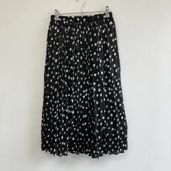 【Nolleys】ノーリーズ　白黒水玉　36　ロングスカート　カジュアル　ウエストゴム