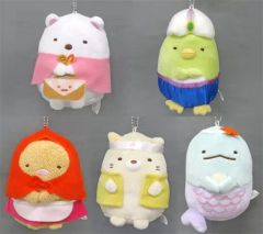 [중고]키 홀더 마스코트(캐릭터) 전 5종 세트 볼 체인 첨부 봉제인형 [영화 스미코구라시]