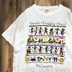 BJLX スーベニア Tシャツ ビンテージ 古着 白 バハマ レゲエ ラスタ 民族 48手 お土産 Lサイズ 2503  2980 p10