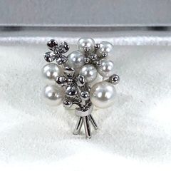 MIKIMOTO ミキモト ベビーパール ブローチ 花束 フラワー 3.0mm-5.0mm シルバー 箱 【OE-967】