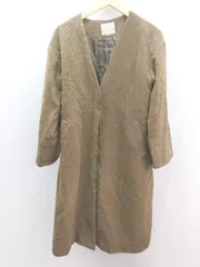 ◇ Ray Cassin レイカズン ムートン生地 バックスリット フロントボタン 無地 長袖 コート サイズF ブラウン レディース E  【1307210004750】