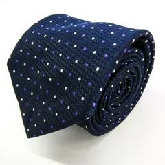 タカキュー ブランド ネクタイ ドット 格子柄 PO メンズ ネイビー TAKA Q 【中古】