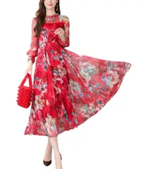 [Ava Knights] 花柄 シフォン レース 長袖 ワンピース マキシ丈 Aライン レディース バンズ ツーピース カップル ウエディングドレス ミセス パンツスーツ 5分丈 ミニ 大きい チュール 大きめ レザー ジージャン オフィス ビジネス ピン 