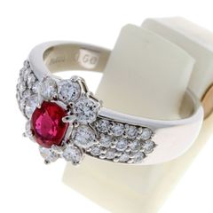 Pt900　リング　ルビー0.60ct / ダイヤモンド0.88ct　# 14 【中古】 商品番号 B-155775