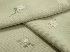 平和屋着物＊夏物　小紋　絽　草花文　正絹　逸品　CAAS2089gh