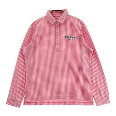 サイズ：L BEAMS GOLF ビームスゴルフ  長袖ポロシャツ チェック柄 レッド系 [240101523405] ゴルフウェア レディース ストスト