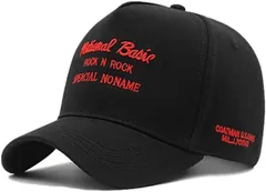 Lopis 深く被れる キャップ メンズ 61-65cm 深め つば長 日よけ 大きめ 帽子 おしゃれ ブラックxレッド( ブラック/レッド,  XL)