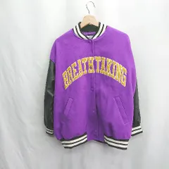 ◇ ⊇ WEGO ウィゴー ワッペン 長袖 スタジャン サイズF パープル レディース E  【1411280015681】