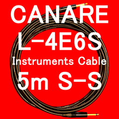 CANARE L-4E6S Instruments Cable w/ Neutrik Gold Plated TS Plug SS 5m