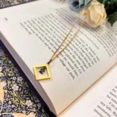 シルバー900 スクエアカラーストーンネックレス