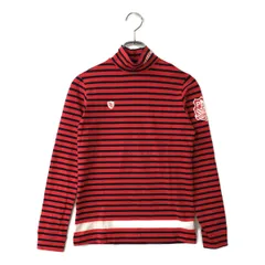 中古 レディース パーリーゲイツ PEARLY GATES 長袖シャツ 1(M) ピンク系×紺 ハイネック ボーダー