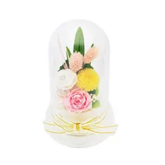 プリザーブドフラワー 仏花 仏壇花 お供え ドームアレンジ  便利 お手入れ簡単 枯れない 魔法 手間いらず お花ソムリエ フラワー プレゼント ギフト お彼岸 お盆 お中日 春分 秋分 おしゃれ 軽い 薔薇 4色展開 紫色 青色 ピンク色 黄色 プレゼント