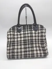 ◇ nano universe×Lilascampbell 別注 チェック かわいい ハンド トート バッグ ブラック ベージュ レディース P  【1402080010785】