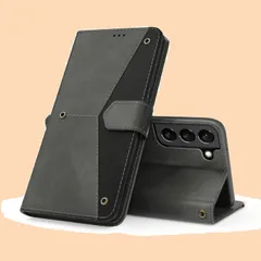 【人気商品】ケース S22 S22 ストラップホール付き S22 ぎやらくしー カバー 防水 SCG13 SC-51C マグネット開閉 耐摩擦 のあるソフトタッチ スタンド機能 カード収納 シンプル 耐衝撃 スマホケース ギャラクシー (グレー) 財布型 ケー
