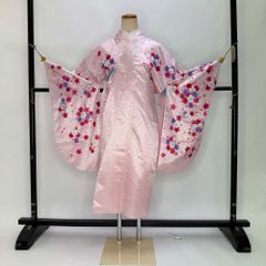 二尺袖 単品 卒業式着物 ピンク 裄68.5cm Lサイズ  袴用着物 化繊 中古 4566