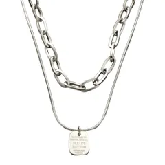 【シルバー × 2セット】[Cream dot. クリームドット公式] ネックレス レディースステンレス製 2点セット 金属アレルギー つけっぱなし サージカルステンレス スネークチェーン オーバルチェーン コイン 重ねづけ 2連 大人