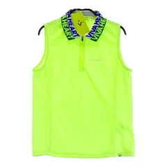 サイズ：40 VIVA HEART ビバハート 012-28471 2023年 ハーフジップ ノースリーブポロシャツ  イエロー系 [240101398889]# ゴルフウェア レディース ストスト
