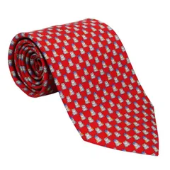 サルバトーレ フェラガモ salvatore ferrgamo ネクタイ レッド系 シルク100％ イタリー製 702878 ギフト プレゼント