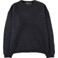 古着 ヴァンヒューゼン VAN HEUSEN 総柄 コットンニットセーター USA製 メンズL相当/eaa580889