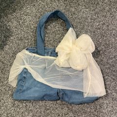 リメイク　デニムリボンバッグ