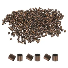 uxcell 500個 チューブクリンプビーズ 1.5x1.5mm 銅製クリンプビーズエンドストッパービーズ イヤリング ネックレス ブレスレット ペンダントDIYクラフト用 小さなスペーサービーズ ダークブロンズ