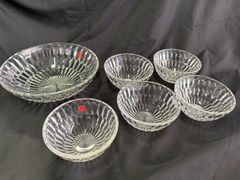 Hoya クリスタル 六角形 ガラス 小鉢 5個セット 昭和レトロ 日本製