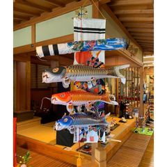 五月人形　室内鯉のぼり・武者絵のぼりセット　【展示品】