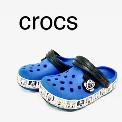 crocs クロックス　キッズ　子供　サンダル　ディズニー　コラボ　ミッキー　キャラクター　16.5㎝　青　海　プール　可愛い