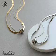 ネックレス ステンレス ショートネックレス スネークチェーン キュービックジルコニア 二連 二重 綺麗 大人 レディース 金属アレルギー サージカルステンレス SUS304 ゴールド シルバー ネックレス 金属アレルギー ショートネックレス スネークチェーン