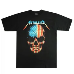 メンズ Tシャツ METALLICA TEE メタリカ バンドＴシャツ スカル USA 国旗 ブラック 黒 名盤 アルバム ライブ ツアー 男女兼用 半袖 TSHIRTS アーティスト ロックT ミュージックT メタル ハードコア レディース