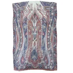 ETRO エトロ スカーフ ストール ショール アクセサリー 小物 ペイズリー柄 総柄 シースルー シルク ピンク マルチカラー