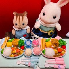 549 お子様ランチカレーライスセット⭐️ミニチュアフード　ドールハウス　リカちゃん　バービー　シルバニア　樹脂粘土　ねんどろいど　ブライス　オビツ　ミニチュア　フェイクフード
