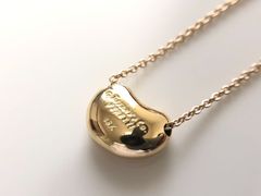 ▢◆ TIFFANY＆Co. ティファニー ネックレス ビーンズ K18 ペレッティ 2.7ｇ トップサイズ 1.1㎝×0.8㎝
