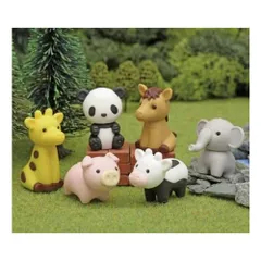 おもしろ消しゴム どうぶつえん ミニ文具 ジオラマ用 撮影素材 6個入り