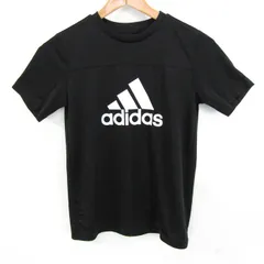 アディダス 半袖Ｔシャツ トップス ロゴT エアロレディ メッシュ スポーツウエア キッズ 男の子用 150サイズ 黒×白 adidas 【中古】