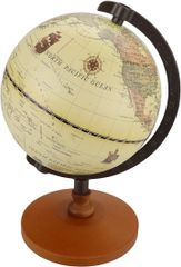 美の輪ストア 地球儀 アンティーク調 木製土台 英語表記 国名 大陸 コンパクトサイズ インテリア プレゼント