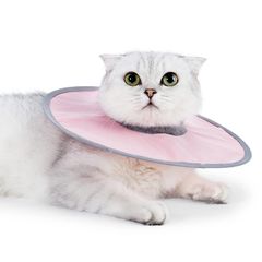 新品 MEIAOJIA 猫用 回復首輪 エリザベスカラー エリザベスサークル 保護首輪 猫用 小型犬用 ペット用品 ペット介護 術後ウェア 軽量 調整可能 視界を妨げない 傷舐め防止 引っ掻き防止(ピンクM)