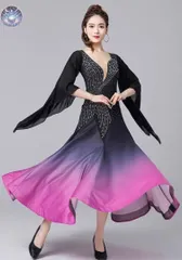 新品 未使用 ストーン付き華やかワンピース★ダンスパーティーに最適 スタンダード向け！