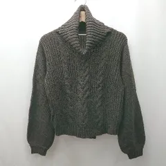 ◇ ⊇ GYDA ジェイダ ケーブル編み 長袖 タートルネックニットカーディガン サイズF ブラウン系 レディース E  【1507030005894】