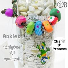 ②B・24㎝ 新品★ボルダリング★アンクレット／SANGA★カラーストーン