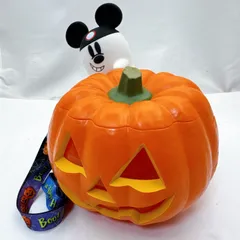 ディズニー ハロウィン限定 ポップコーンバケット パンプキン ジャックオーランタン ミッキーゴースト ストラップ付き 光るバケツ かぼちゃ型 2022 東京ディズニーランド/シー グッズ コレクション お土産 中古
