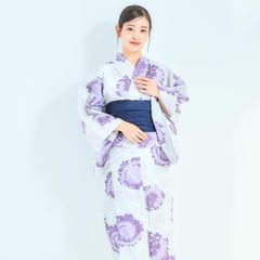 【2点セット】浴衣 兵児帯付き レディース 紺 ネイビー 麻の葉 wy18 soubien_yuset-z3-mykt0202ad