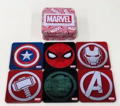 【中古】マグカップ・湯のみ マーベルデザイン コースター(6枚セット/ボックス付き) 「MARVEL」 マーベルグラフィックノベル・コレクション 定期購読申し込み特典