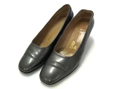 Salvatore Ferragamo フェラガモ レザー ヒール パンプス 表記サイズ 5 1/2 (約23cm) 靴 レディース グレー系 DJ9883
