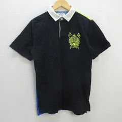 z■トミー/TOMMY 半袖ポロシャツ/星柄【L】黒/men's/93【中古】■